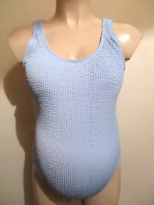 Shein Maternity Pale Blue Crinkle Swimming Costume Swimsuit Size S 8-10 • £10