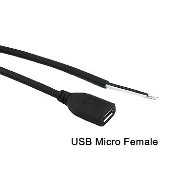 5x Micro USB 5 Pin Female Jack 2 Pin 2 Wire Charge Cable Cord Connectors DIY 1ft • $3.89