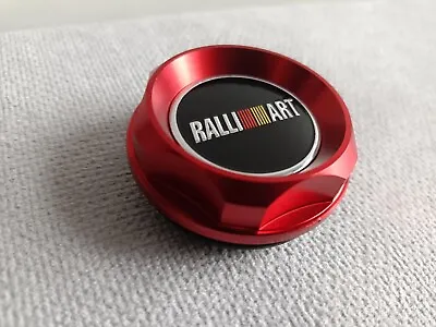 RALLIART RED ENGINE OIL FILLER CAP For MITSUBISHI LANCER EVO 4G63 ECLIPSE GALANT • $22.95