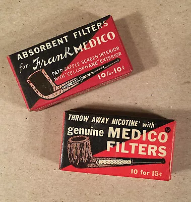 Two Different Vintage Boxes FRANK MEDICO PIPE FILTERS 1930s-1940s W/18 Filters • $10