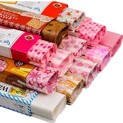 £4.27 • Buy 50Pcs Wax Paper Food Wrapping Greaseproof Paper Cake Packaging Paper Dining Tool