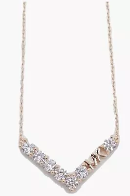 NWT Michael Kors MKJX7315791 Rose Gold Dainty Stainless Steel Vpendent Necklace • $62.99