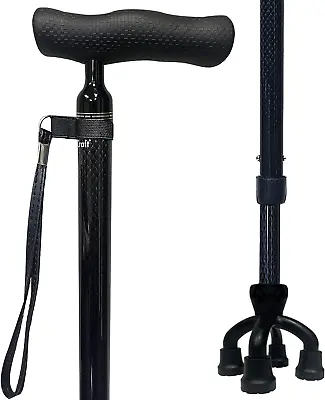 Carbon Fiber Walking Cane For Men And Women - Quad Cane Black • $108.17