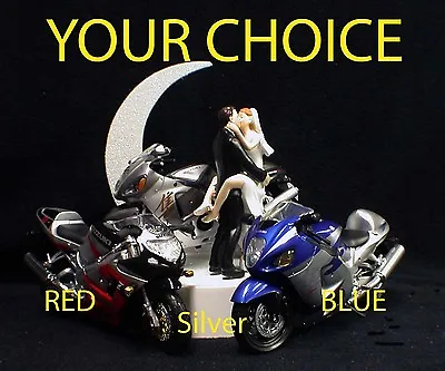 SUZUKI Wedding Cake Top Crotch Rocket Motorcycle Bike YOU PICK Blue Red Silver  • $71.88