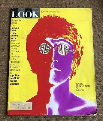 Vintage 1968 Look Magazine John Lennon Beatles Avedon Music Arts Calder FLAWS • $14.99