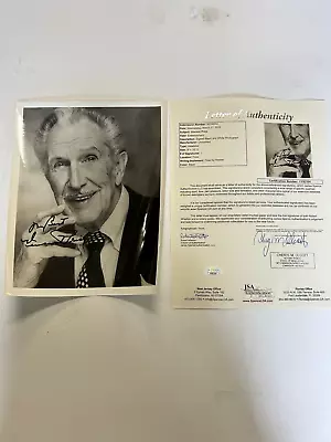 Vincent Price Autographed Signed 8x10 Photo JSA Certified LOA • $150