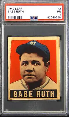 1948 Leaf #3 Babe Ruth PSA 1 • $2700