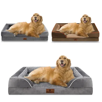 Waterproof Orthopedic Dog Bed Memory Foam Bolster Pet Mattress 36x27x8 /42x30x9  • $29.99
