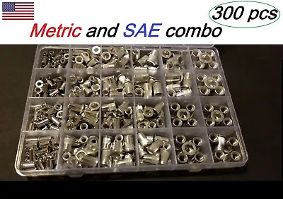 300 Pcs Aluminum Rivet Nut  Kit Rivnut Nutsert Assort (150pcs Metric+150pcs SAE) • $32