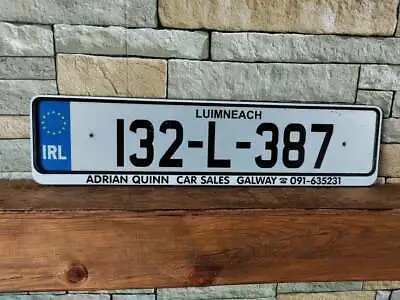 Genuine Ireland License Plate From County Limerick 132 L 387 Quinn  • $19.99