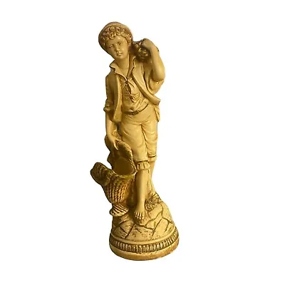 Marwal Statue Boy With Basket 21” Tall Chalk Figurine • $58.99