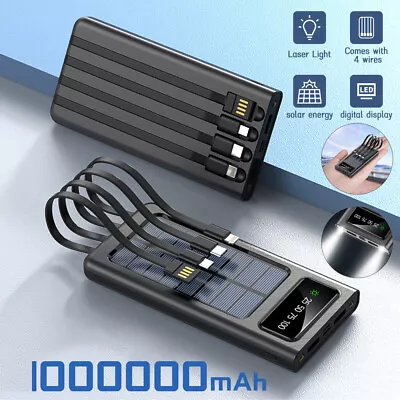 Super 1000000mAh 4 USB Portable Charger Solar Power Bank Backup For Cell Phone • $18.99