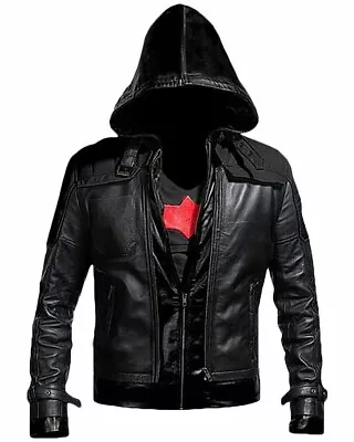 New Batman Arkham Knight Game Red Hood Leather Jacket & Vest Cosplay Costume • $124.99