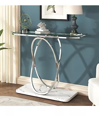 Modern Console Tables For EntrywayGlass Entrance Table With Oval Frames And Mar • $215.27