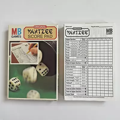 Yahtzee Score Pad Original MB Games Score Sheets 1982 Vintage Dice Game • £10.95