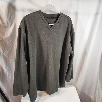 Axist Men Sweater Sweatshirt Thermal Gray V Neck  Size XXL • $16