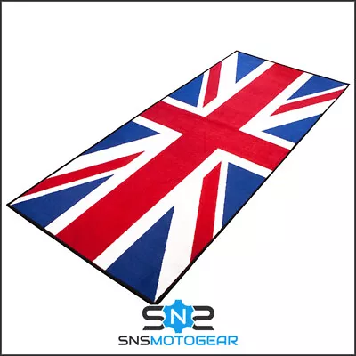 BikeTek Motorcycle Motorbike Workshop Bike Garage Mat - Union Jack 190cm X 80cm • $55.94