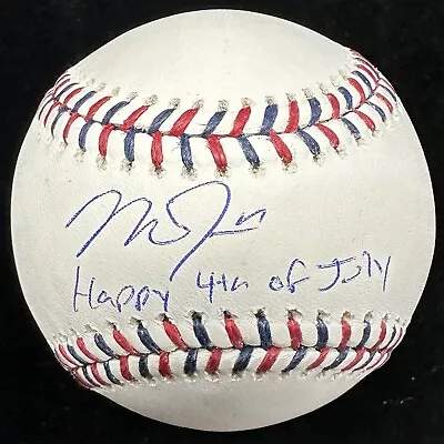 Mike Trout Happy 4th Of July Signed Baseball MLB Holo • $749.99