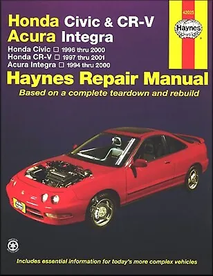 Honda Repair Manual Civic 1996-2000 CR-V 1997-2001 Acura Integra 1994-2000 • $37.71