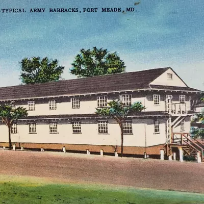 Fort Meade Army Base Postcard 1950s Maryland Barracks Vintage Military MD K696 • $10.95