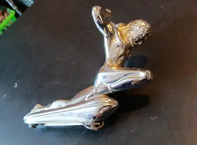 VINTAGE RARE DECO  1930s GREEK God  ATLAS  HOOD ORNAMENT   CAR MASCOT ART Chrome • $49.99