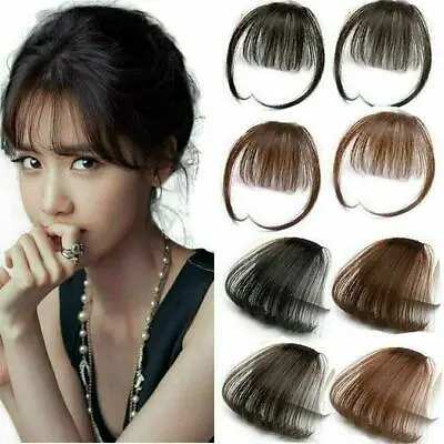 Hair Extension Clip In Fringe Bangs Thin Hair Style Neat Wispy Front Hairpiece. • $2.29