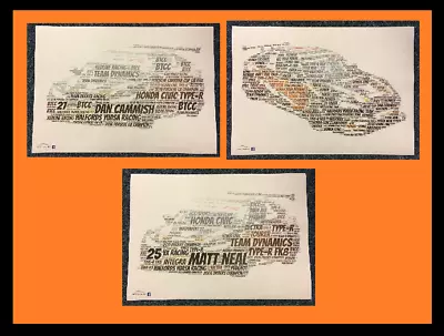 £5 • Buy BTCC 2018 Halfords Yuasa Racing Team Honda Civic Colour Car Word Art ~ A4 Poster
