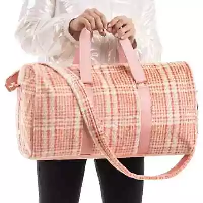 Katydid Pink Hoodstooth Faux Fur Weekender Bag-brand New-perfect Staple!!! • $48