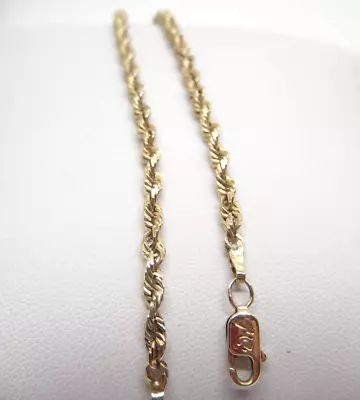 14k Gold Diamond Cut Rope  Bracelet Size 8.5in. By MA   Sale-SAVE 600  #1809 • £346.15