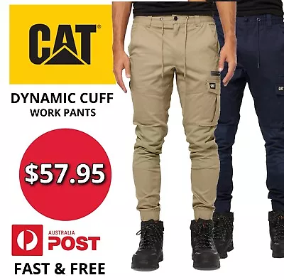 CAT Dynamic Cuff Pant - Men's Cotton Cargo Work Pants With Elastic Waist SALE • $57.95