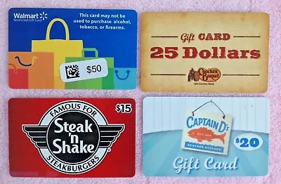 Lot Of 4 Various Collectible Gift Cards ~  Captain D’s - Steak ‘n Shake + + • $10