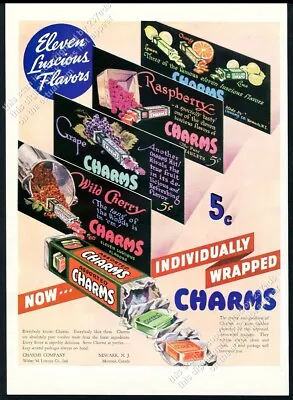 $8.09 • Buy 1937 Charms Candy Wild Cherry Grape Raspberry Lime Lemon Vintage Print Ad