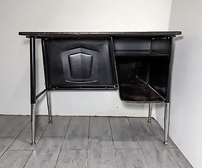Vintage Retro Mid Century Modern Industrial Steel Metal School Writing Desk • $202.50