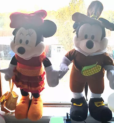 2' Disney Mickey/ Minnie Mouse Holiday Thanksgiving Pilgrim Autumn Porch Greeter • $68.88