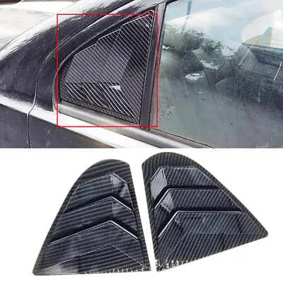 $58.07 • Buy Carbon Fiber Look Rear Side Window Louver Cover For 09-16 Mitsubishi Lancer EVO