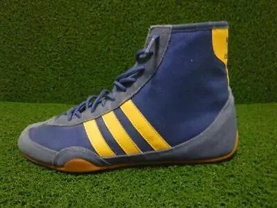 Vintage Adidas Canvas Wrestling Shoes Blue X Yellow 036229 Men Us7 • $841.70