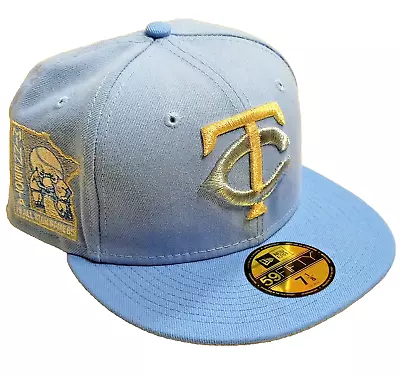 Fitted Minnesota Twins New Era Sz 7 1/8 Light Blue/Silver 1965 ASG Patch NEW • $50