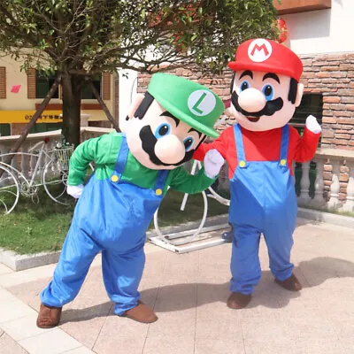 Super Mario Mascot Costume Cosplay Party Fancy Dress Brothers Suits Gift • $79.20