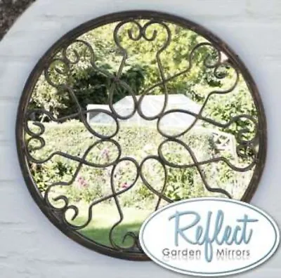 Primrose Metal Frame Round Mirror Blossoming Design Shatterproof Garden 43cm • £43.99