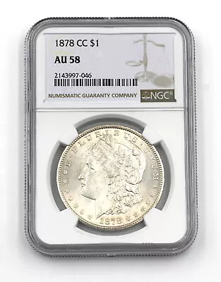 1878-cc $1 Morgan Dollar Carson City 90% Silver Us Coin Ngc Certified Au 58 • $70