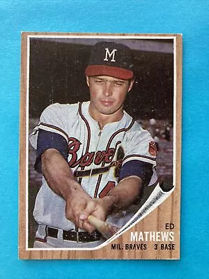1962 Topps Card  #30 Ed Matthews Milwaukee Braves EX-NM HOFer • $35
