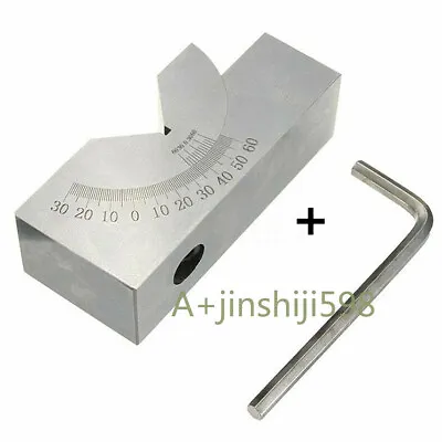 CNC Milling Precision Mini Adjustable Angle V Block 0°-60° Vice Grip Hold Clamp • $43.99