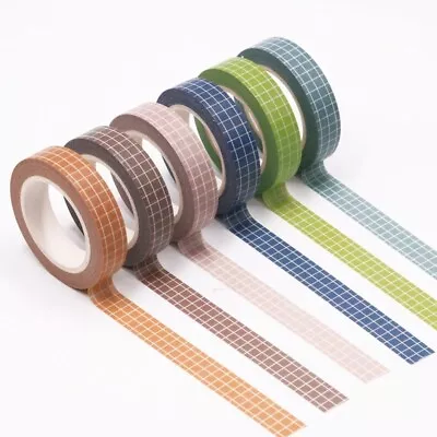 COLOUR GRID / CHECK WASHI TAPE 10mmx10m Journal Decorative Craft Box Square Bujo • $5