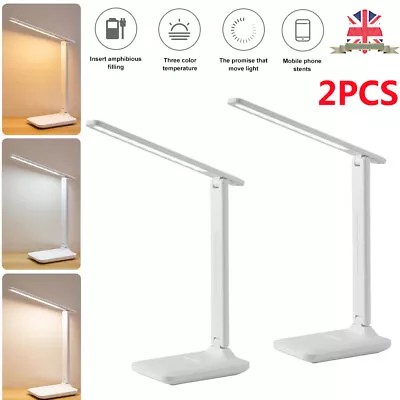 2x LED Desk Electric Lamp Dimmable Daylight Touch Control Office Study Light • £13.99