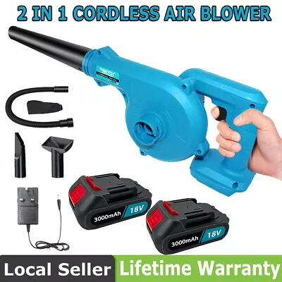 18V Cordless Air Blower 2 In 1 Vacuum Cleaner Dust Cleaner Garden Leaf Collector • £30.50