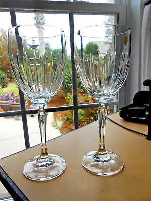 Set 2 Echt Bleikristall Wine Goblets Vertical Cuts Germany • $55