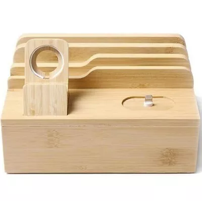 Bamboo Multi Device Organizer/Charging Apple Earphones Phone Watch Etc. • $24.95