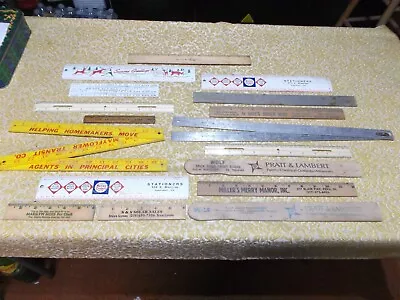 Lot Of 17 Vintage Advertising Wooden Plastic Metal Rulers • $19.99