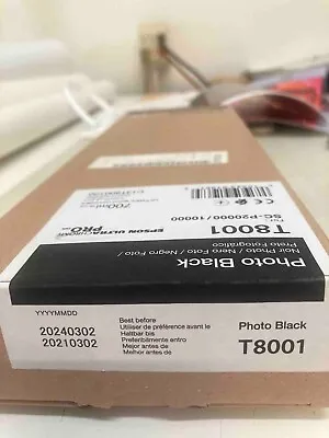 EXP 2024 GENUINE Epson T8001 PHOTO BLACK Ink 700mL SC-P20000 SC-P10000 / OEM NEW • $160