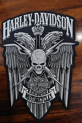 Harley Davidson Wings Skull Large Harley Motorcycle 12  Jacket Back Patch • $25